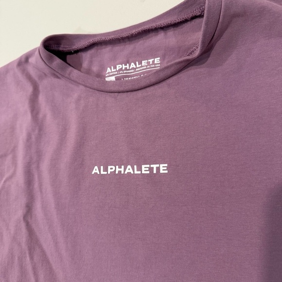 Alphalete Oversized LongSleeve Athletic CropTop Womens Small LifestyleFit Purple - Picture 3 of 5